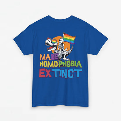 Gay Pride T-shirt -  Make Homophobia Extinct - Back Print - Oversized Tee