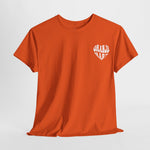 Oranje dames T-shirt met kleine oranje borstprint