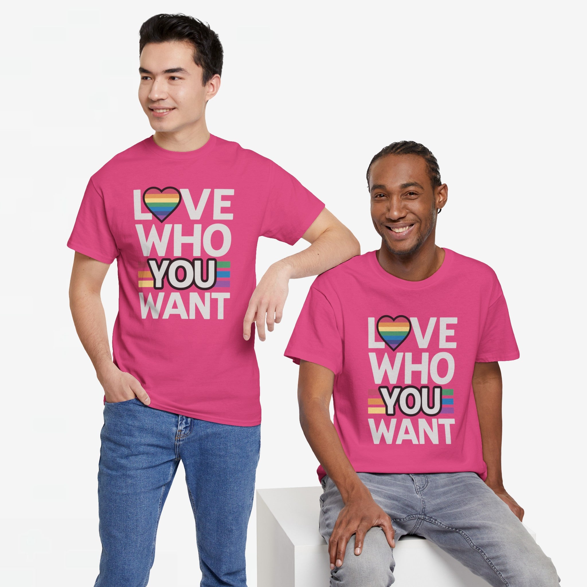 Gay Pride T-shirt - Love Who You Want - Oversized #52