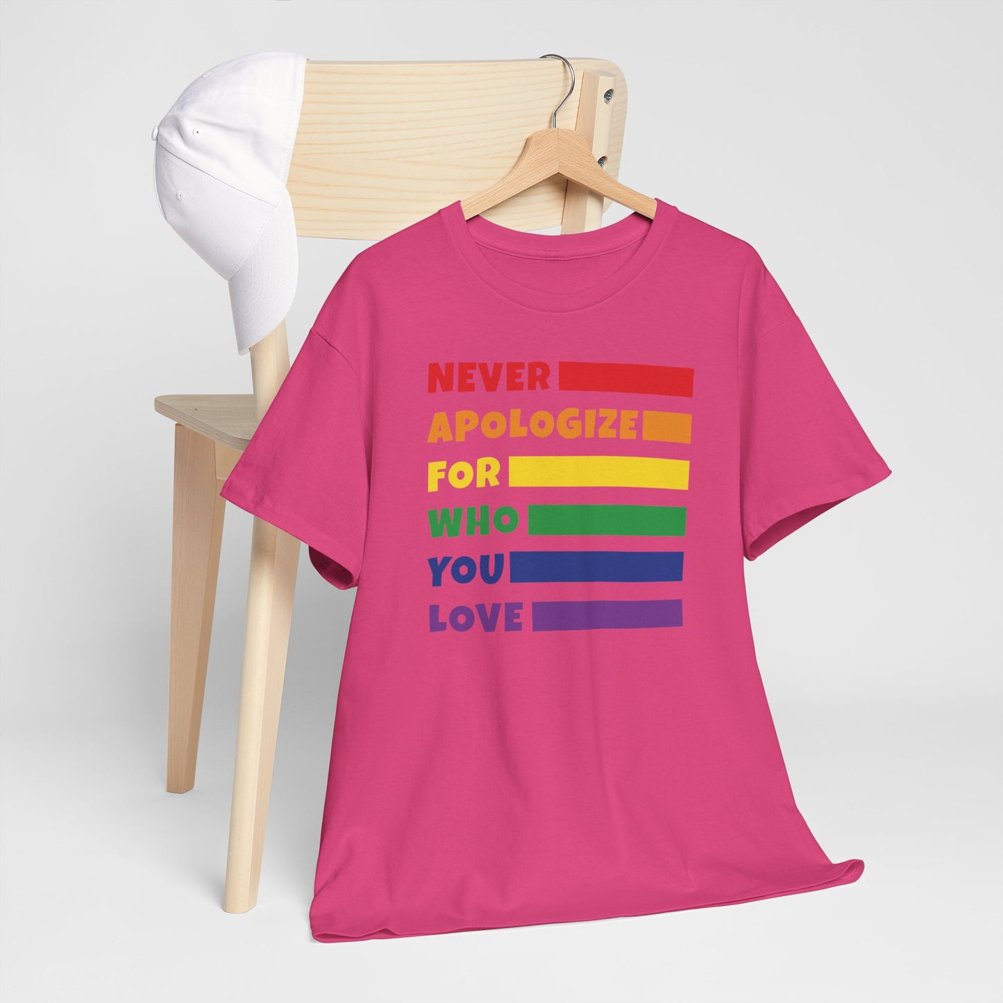 Gay Pride T-shirt - Never Apologize For Who You Love - Oversized #15