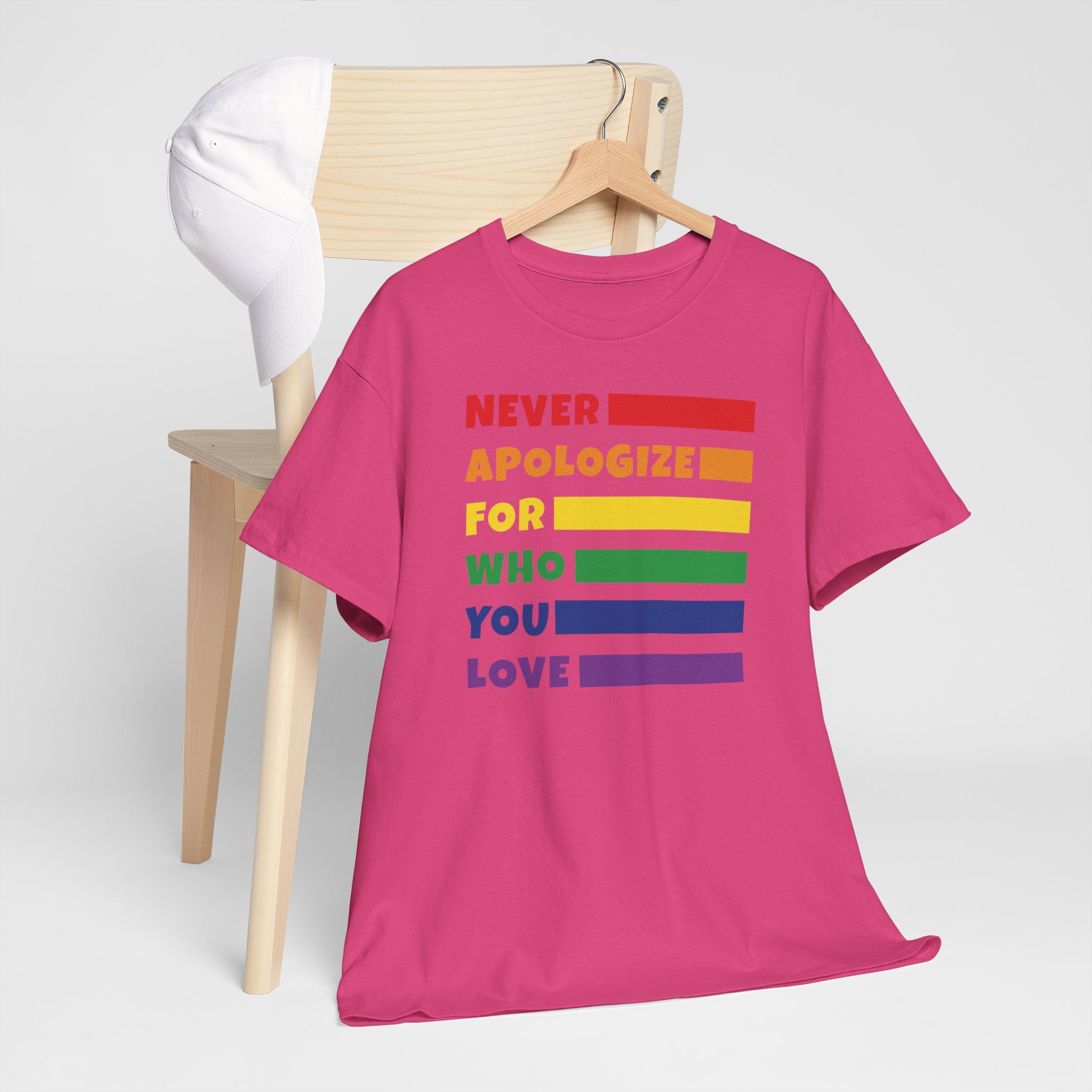 Gay Pride T-shirt - Never Apologize For Who You Love - Oversized #15