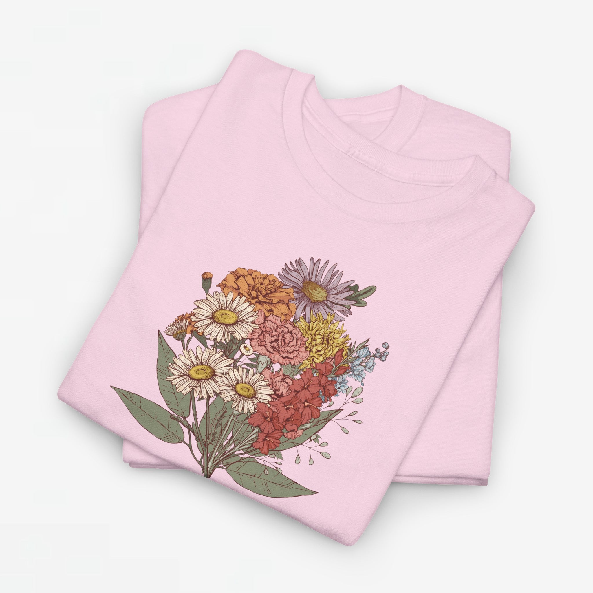 Gepersonaliseerde Moederdag Mama Cadeau - T-shirt - Familie Bloemen boeket met namen - EST [JAAR] Ver.2