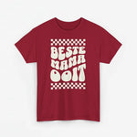 Rode T-shirt met ronde hals en opdruk 'BESTE MAMA Ooit' vooraan