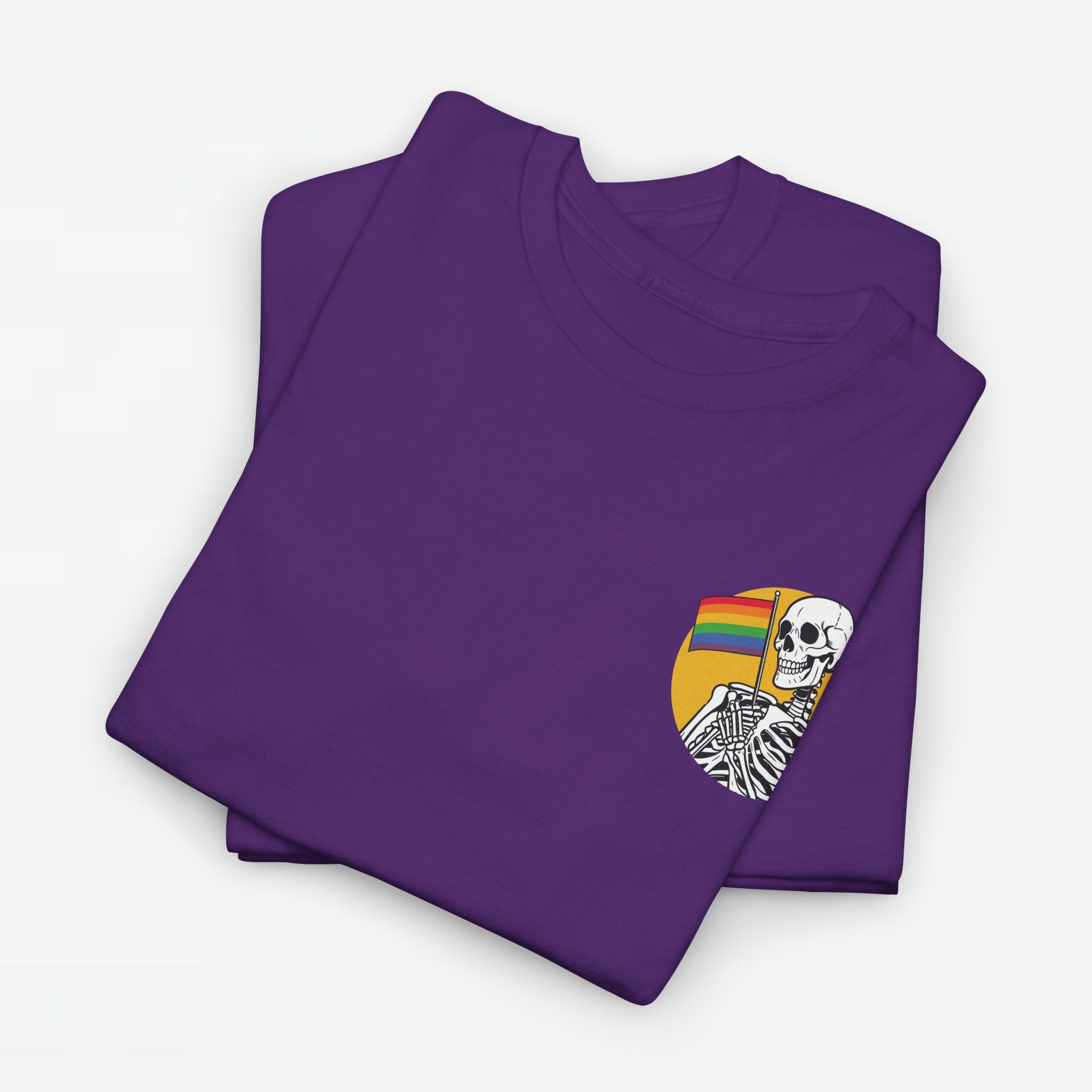 Gay Pride T-shirt - Skelet Pride Vlag - Back Print - Oversized #68