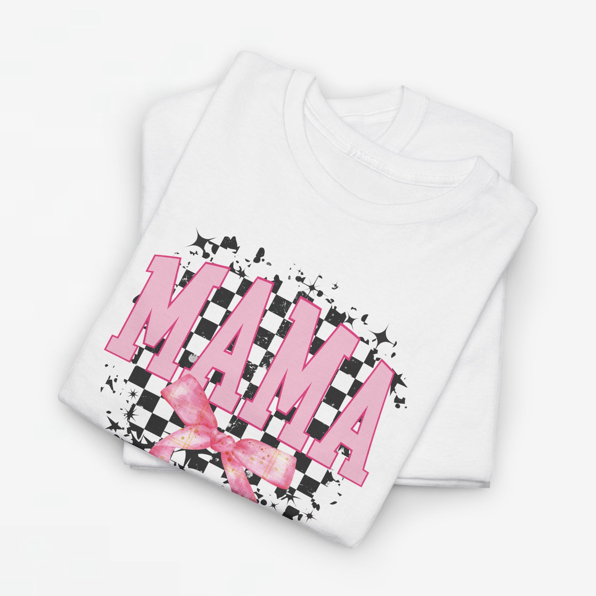 Wit oversized T-shirt met ronde hals en MAMA-print met strik en confetti-effect
