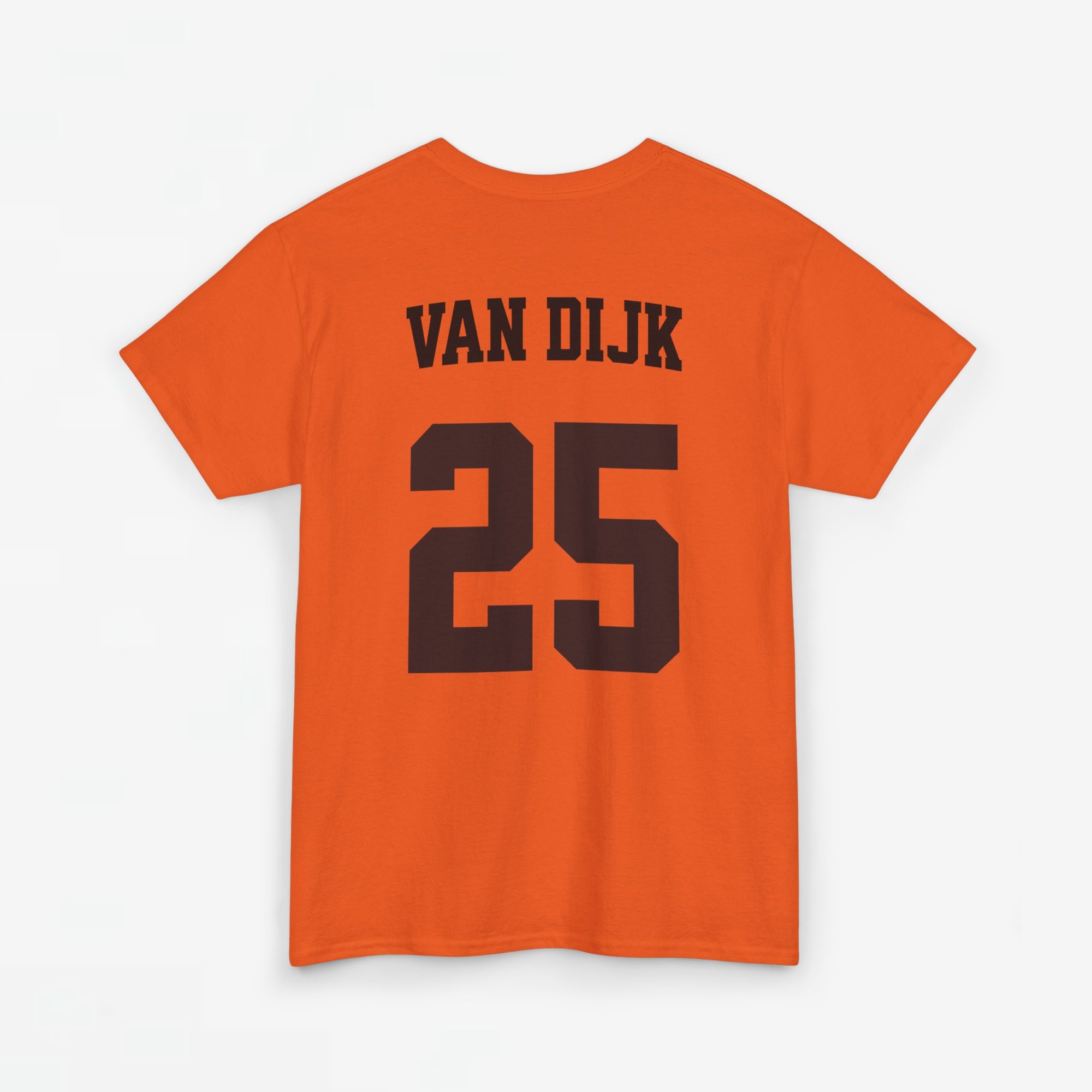 Oranje T-shirt voor EK, WK en Koningsdag - Personaliseer met Naam & Rugnummer - LEEUW + Naam (zwarte tekst)