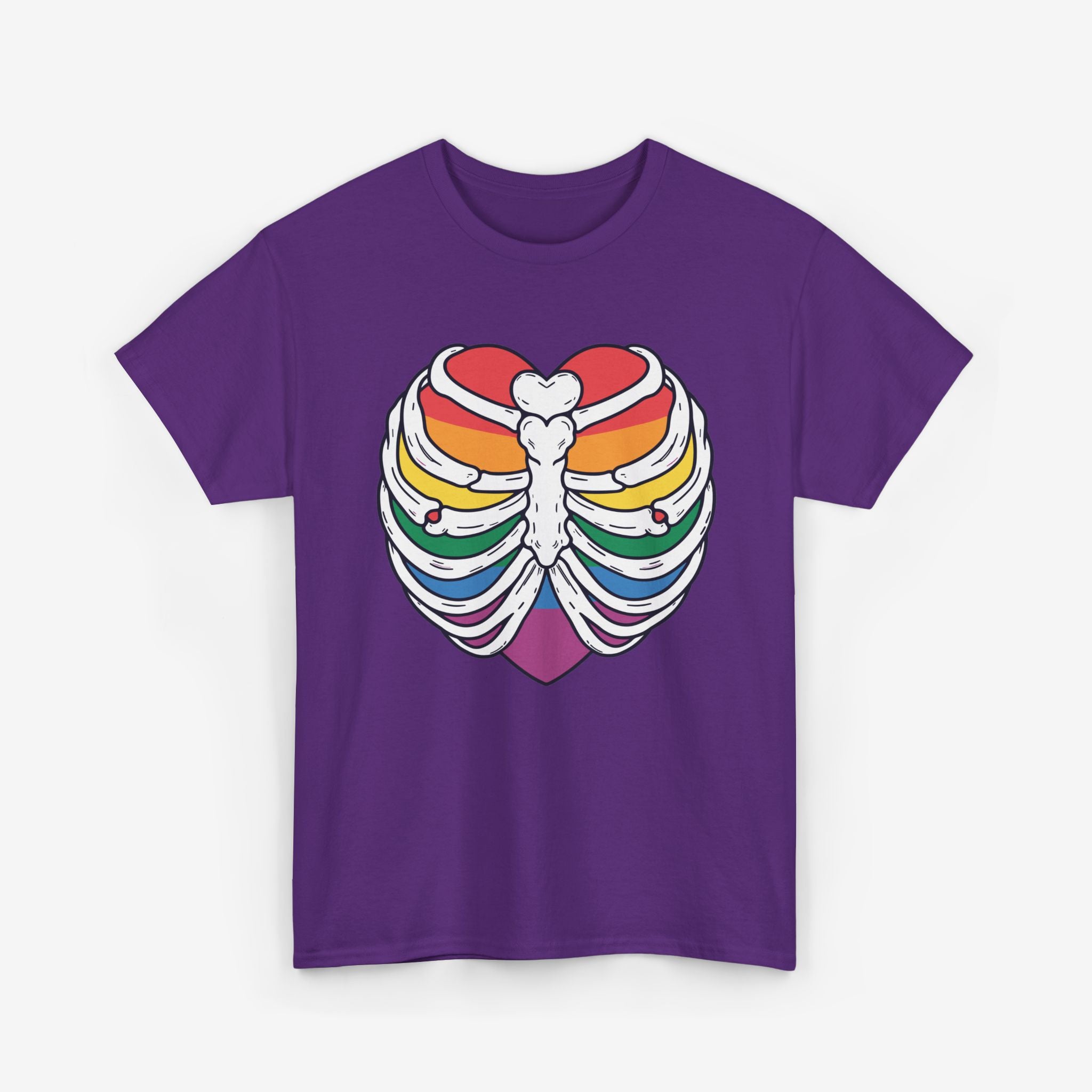 Gay Pride T-shirt - Skelet Regenbooghart | SkrrtShirt
