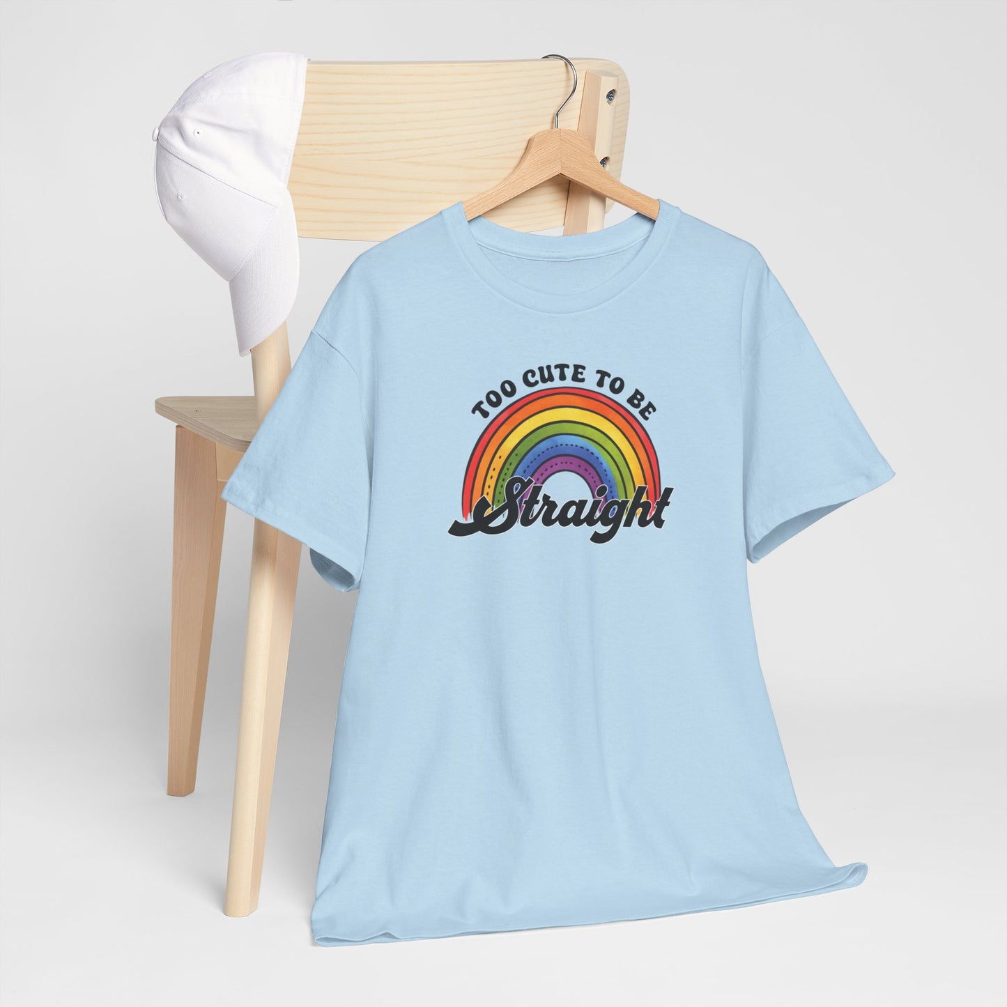 Gay Pride T-shirt - Too Cute To Be Straight - Oversized #36