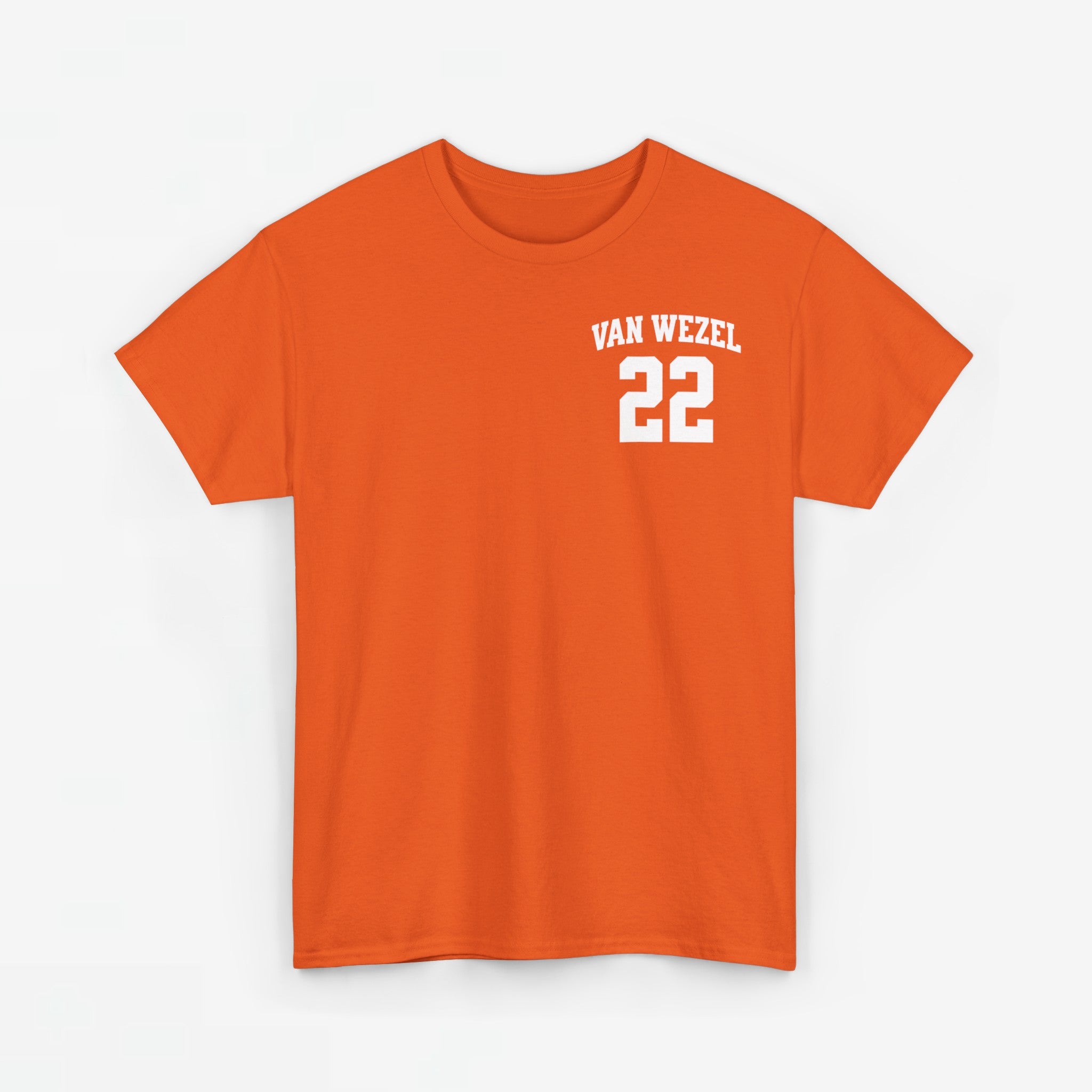 Oranje T-shirt voor EK, WK en Koningsdag - Personaliseer met Naam & Rugnummer (witte tekst)