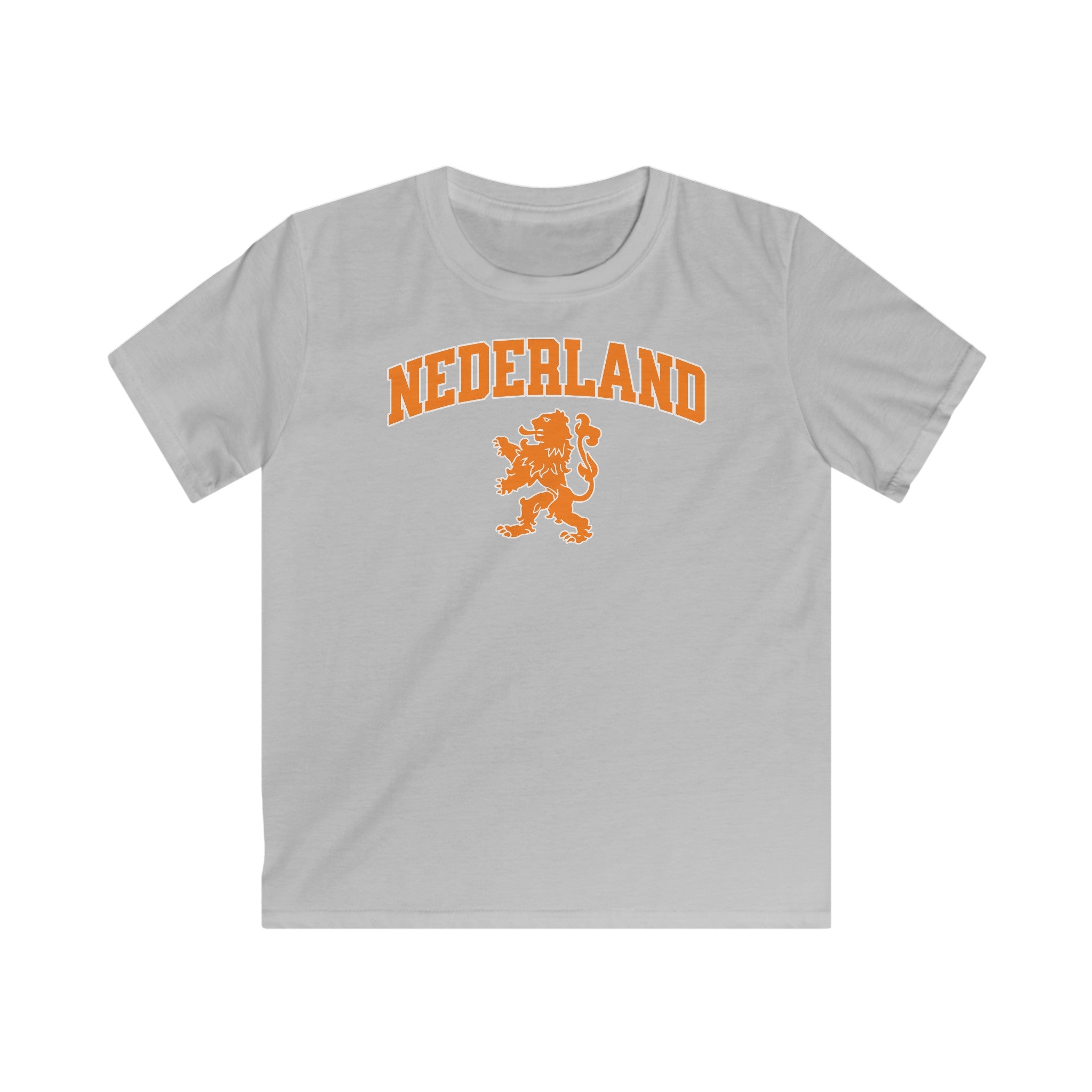 Kind Voetbal T-shirt - EK, WK en Koningsdag Kinderkleding - Personaliseer met Naam & Rugnummer - NEDERLAND met Leeuw