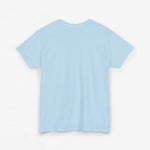 Lichtblauw T-shirt, effen aan de achterkant, ronde hals en korte mouwen