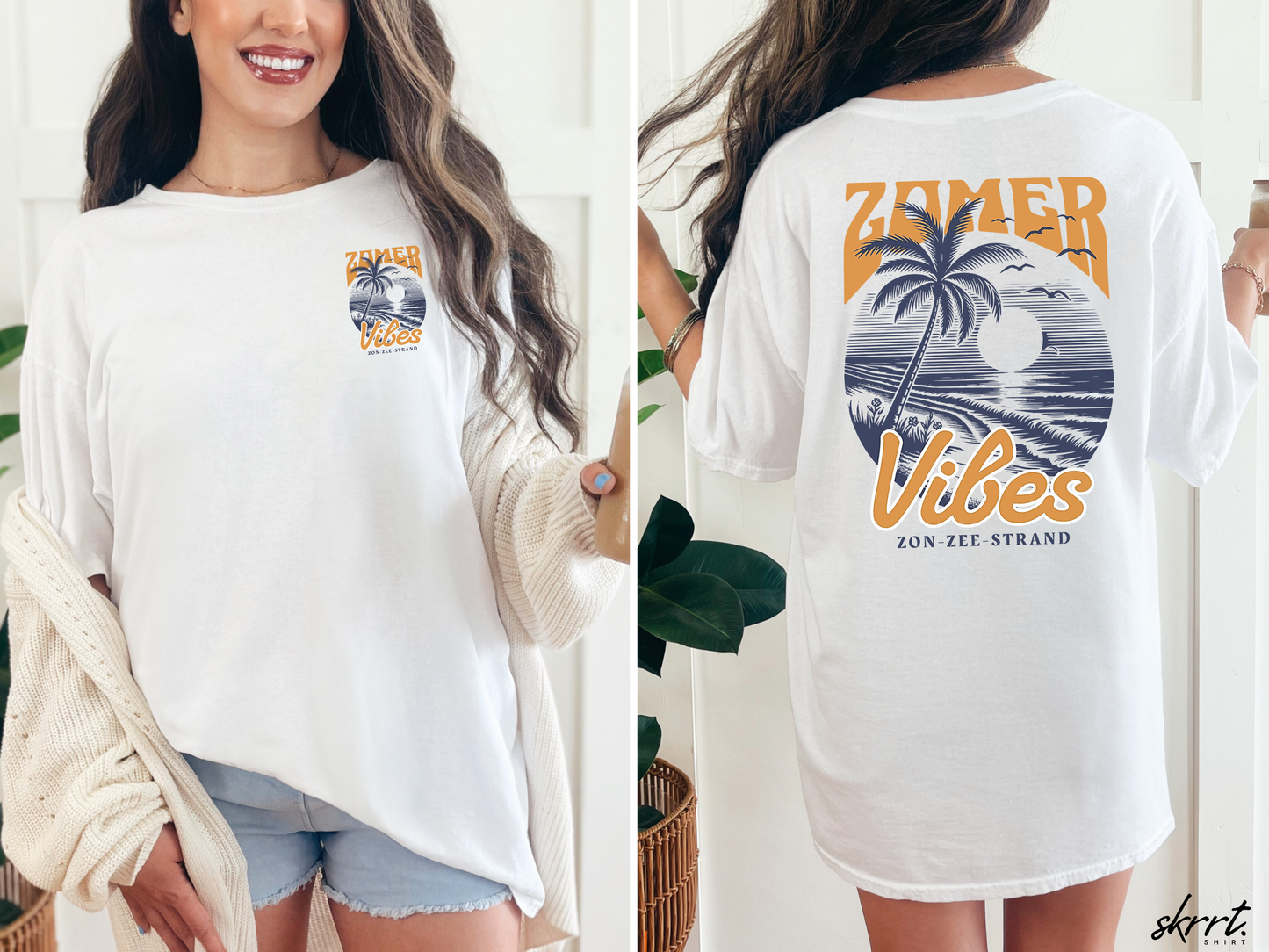 Zomer T-shirt voor Dames - Skrrtshirt Zomervakantie Oversized Tee #2- Zomer Vibes