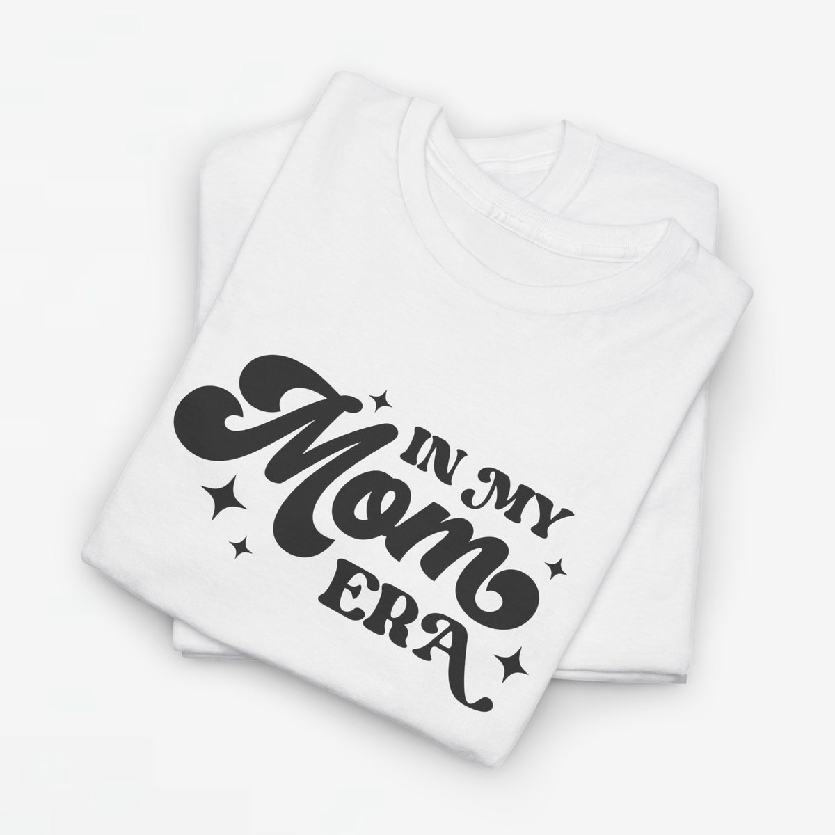 Oversized witte T-shirt met zwarte 'In my Mom Era' tekstprint