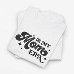 Oversized witte T-shirt met zwarte 'In my Mom Era' tekstprint