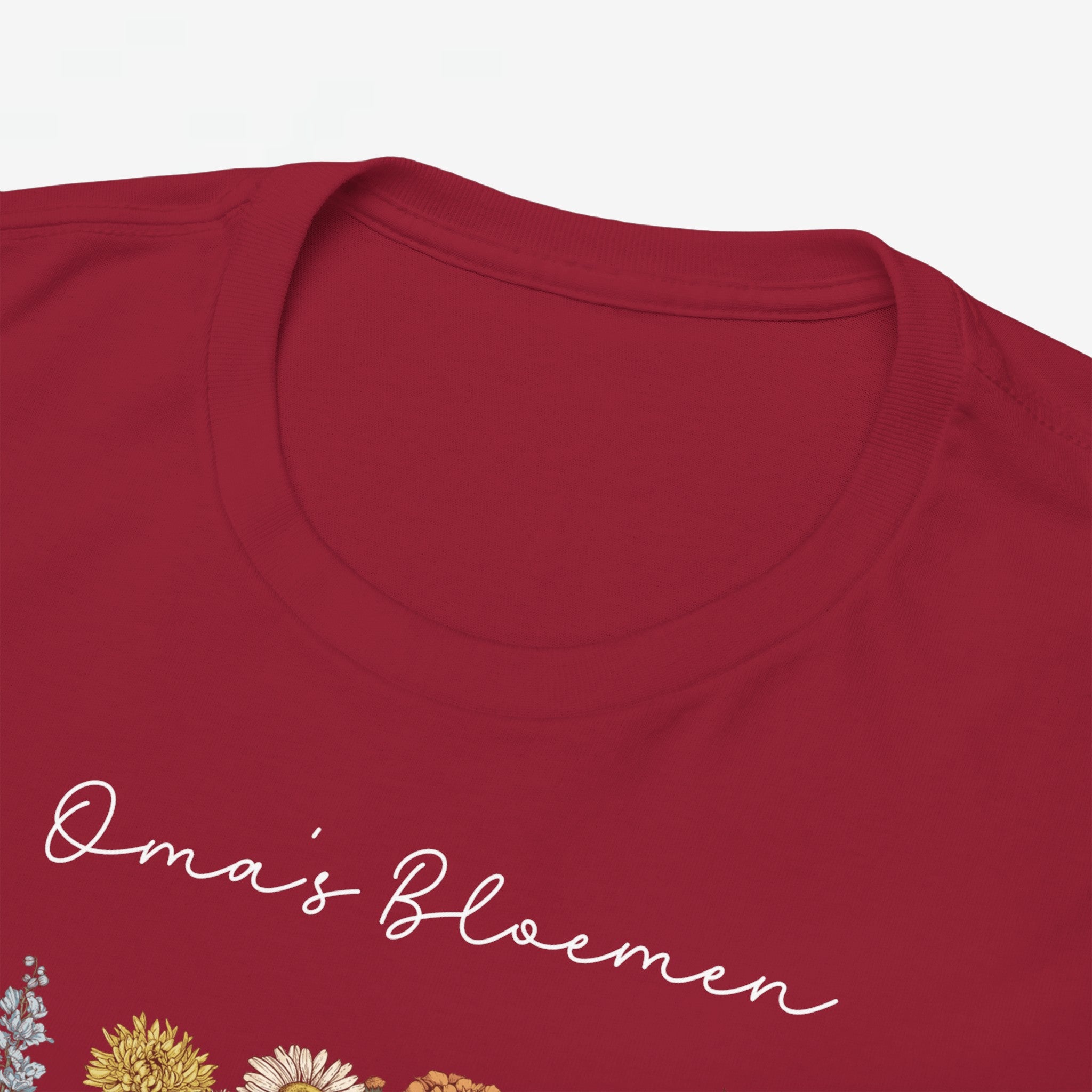 Gepersonaliseerde Moederdag Mama Cadeau - T-shirt - Oma's Bloemen met namen en geboortemaand bloemen (witte tekst)