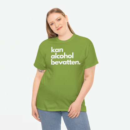 Kan Alcohol Bevatten | Front Print | Koningsdag T-shirt | Oversized