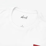 Witte T-shirt halsboord met merklogo en katoengehalte-label