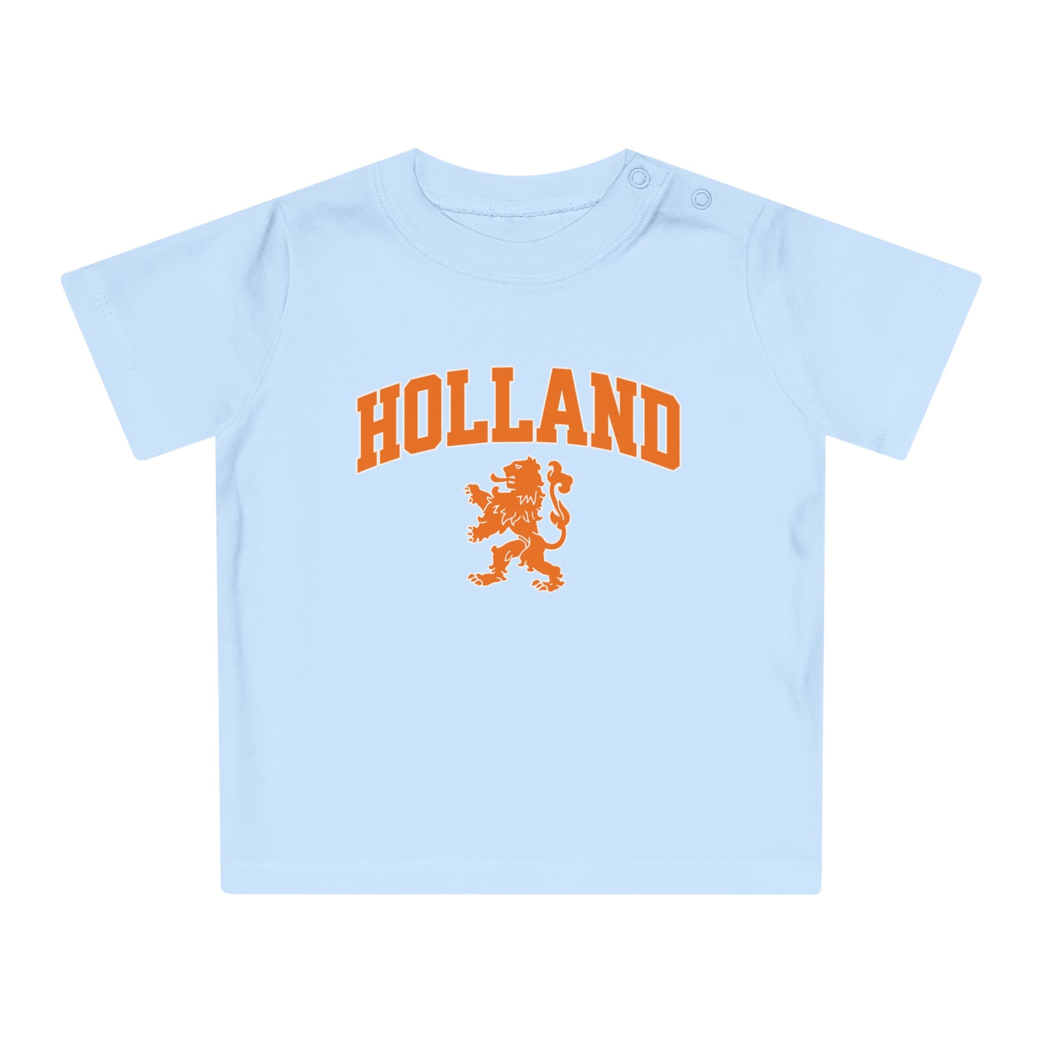 Baby T-shirt voor EK, WK en Koningsdag - HOLLAND met Leeuw