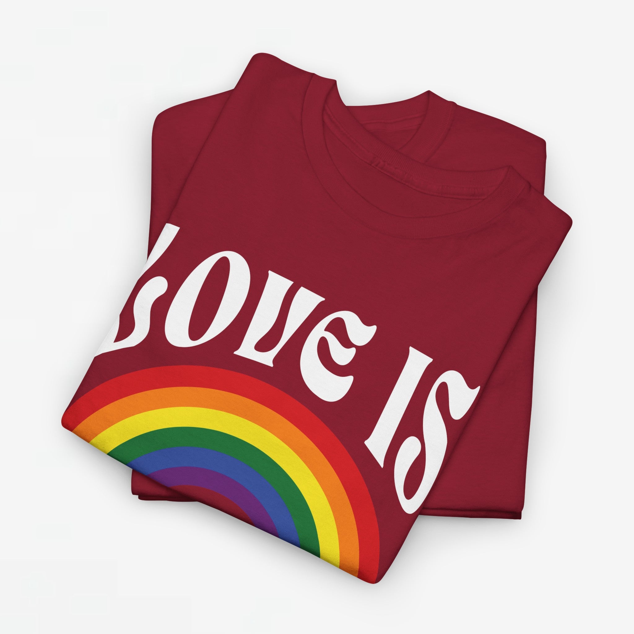 Gay Pride T-shirt - Love is love (witte tekst) - Oversized #54