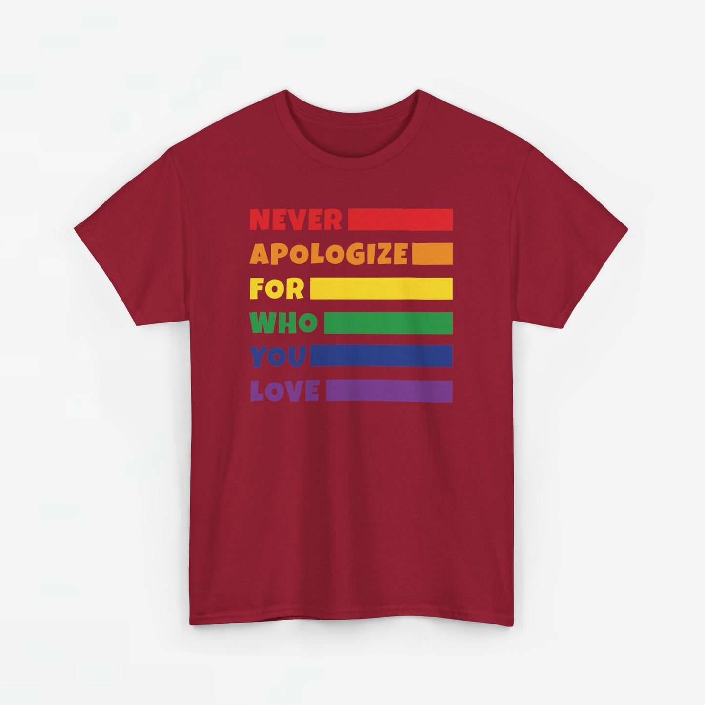 Gay Pride T-shirt - Never Apologize For Who You Love - Oversized #15