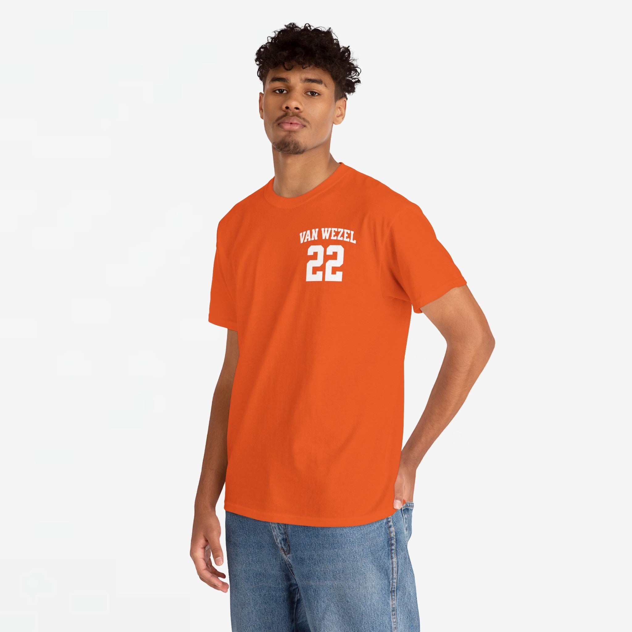 Oranje T-shirt voor EK, WK en Koningsdag - Personaliseer met Naam & Rugnummer (witte tekst)