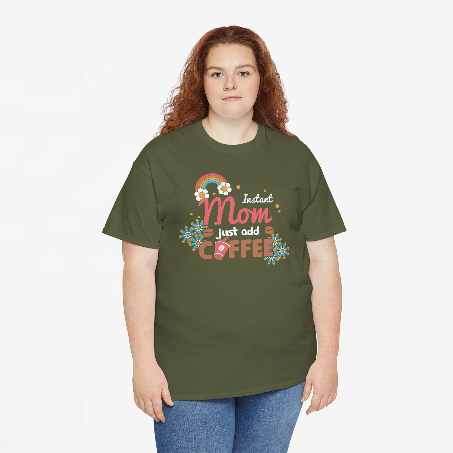 Moederdag Mama Cadeau - T-shirt - Instant Mom, Just Add Coffee - Oversized - #40