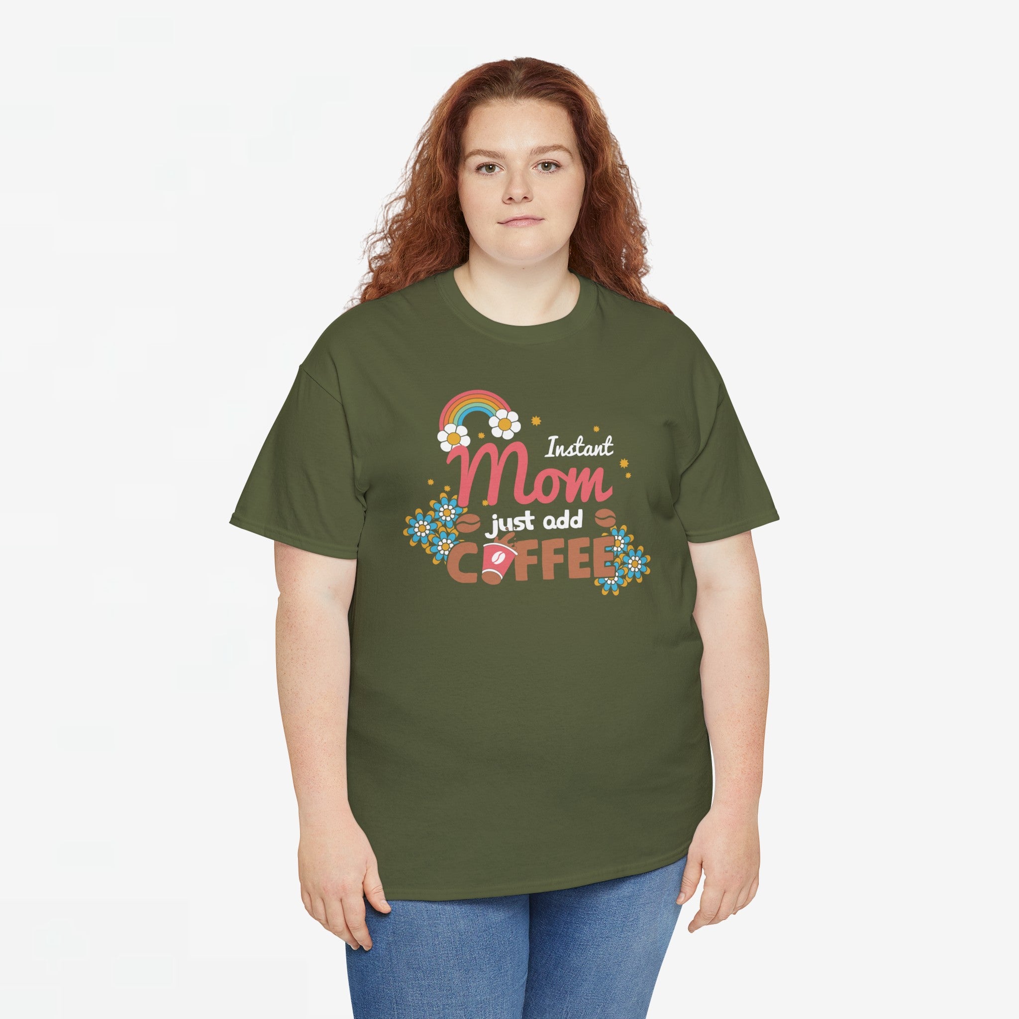 Moederdag Mama Cadeau - T-shirt - Instant Mom, Just Add Coffee - Oversized - #40