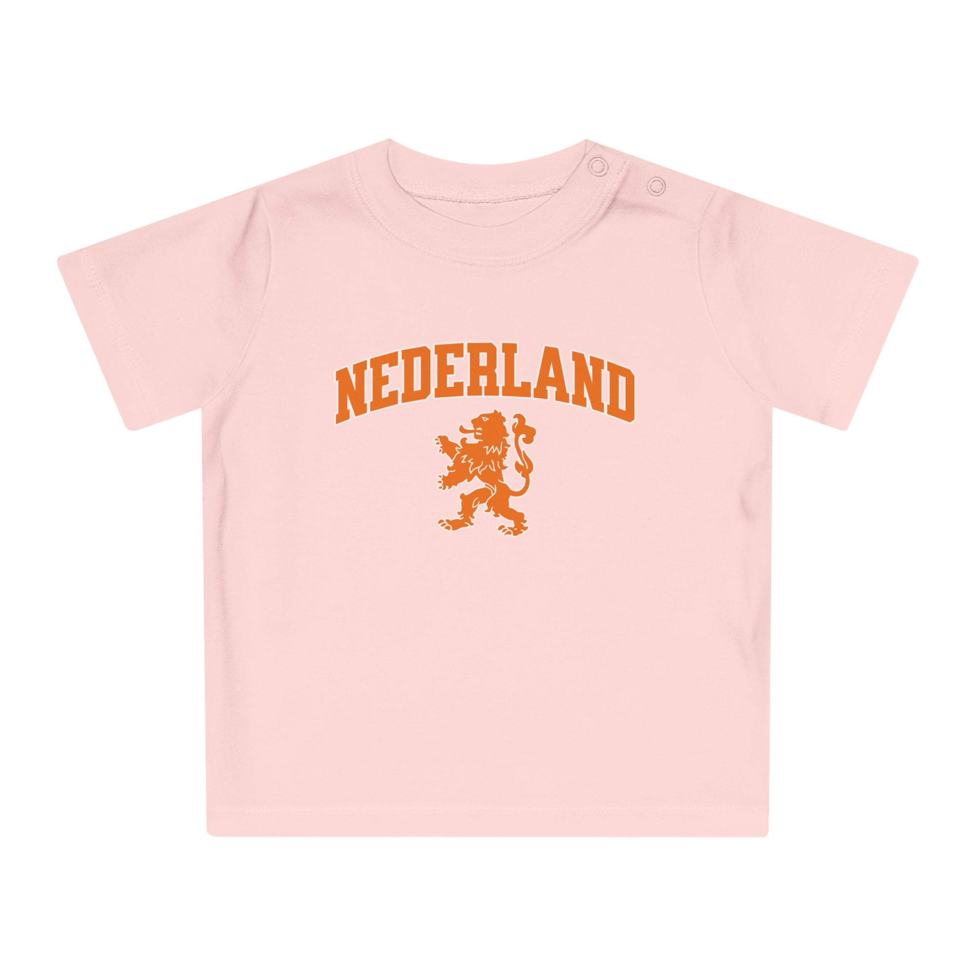 Baby T-shirt voor EK, WK en Koningsdag - NEDERLAND met Leeuw