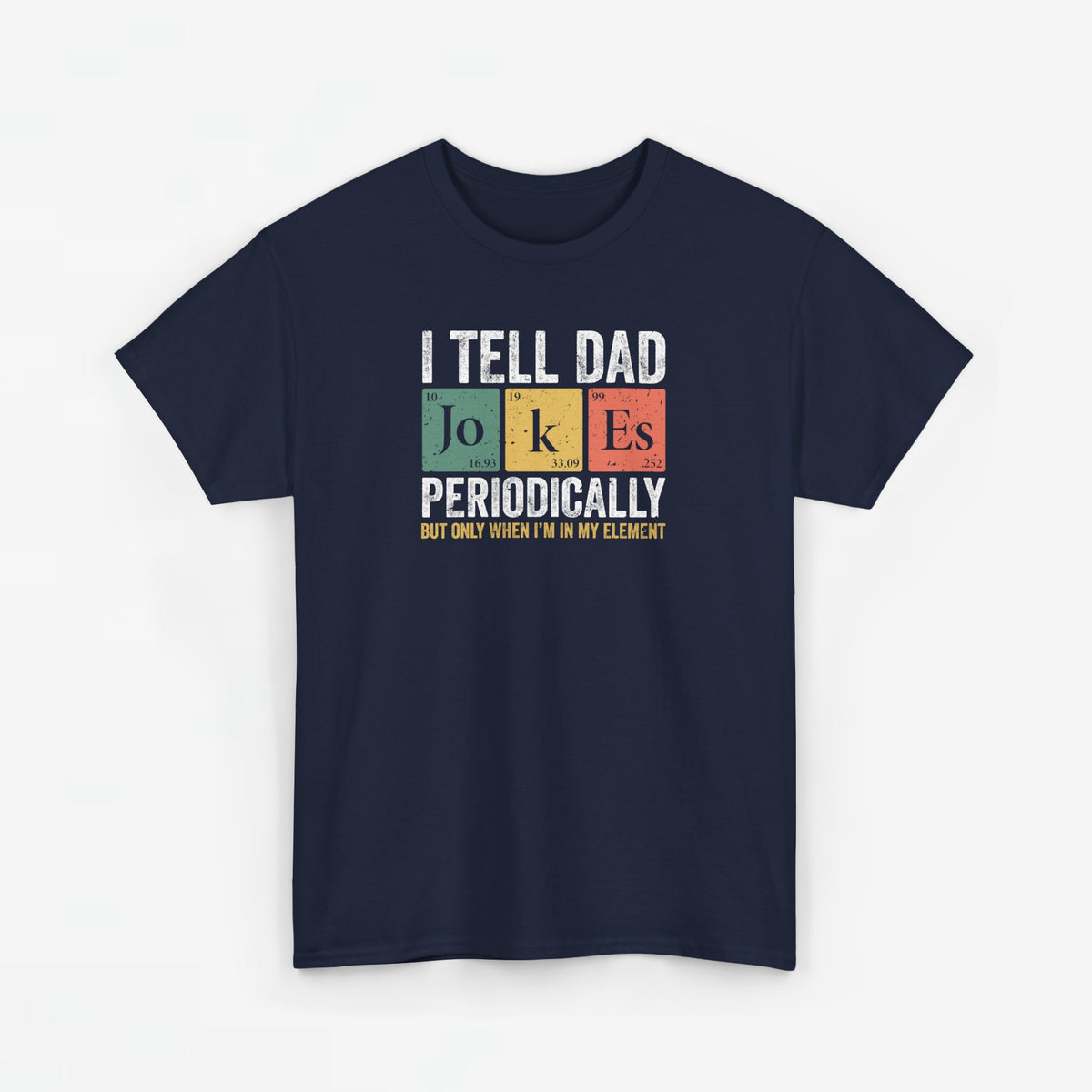 Donkerblauwe oversized t-shirt met borstprint “I Tell Dad” en “Periodically”