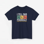 Donkerblauwe oversized t-shirt met borstprint “I Tell Dad” en “Periodically”