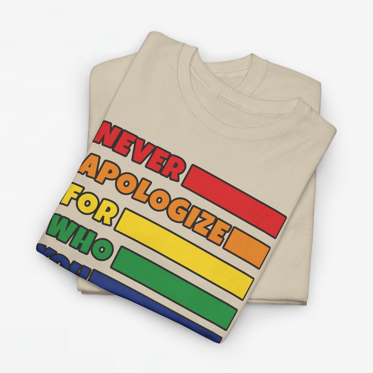 Gay Pride T-shirt - Never Apologize For Who You Love - Oversized #16