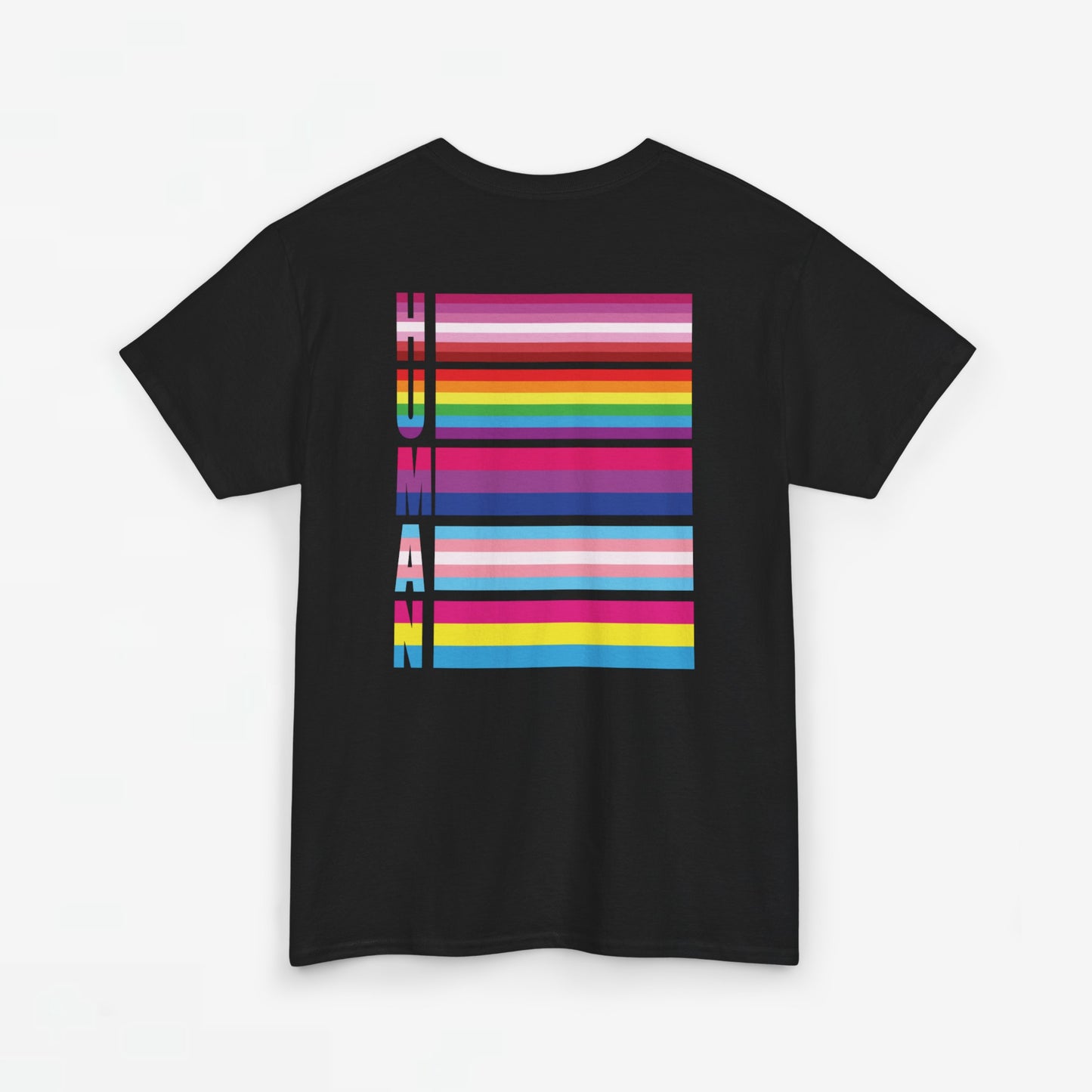 Gay Pride T-shirt - LGBTQ+ Vlag Human - Back Print - Oversized #12