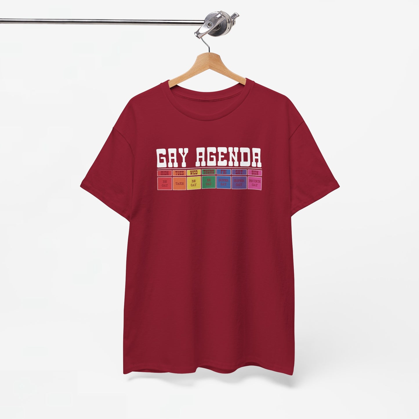 Gay Pride T-shirt - Gay Agenda (witte tekst) - Oversized #17