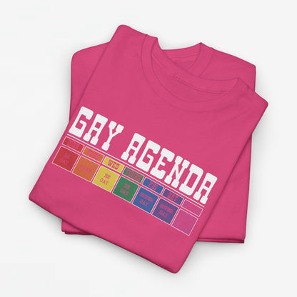 Gay Pride T-shirt - Gay Agenda (witte tekst) - Oversized #17