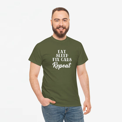 Vaderdag Papa Cadeau - T-shirt - Eat Sleep Fix Cars Repeat - Oversized #58