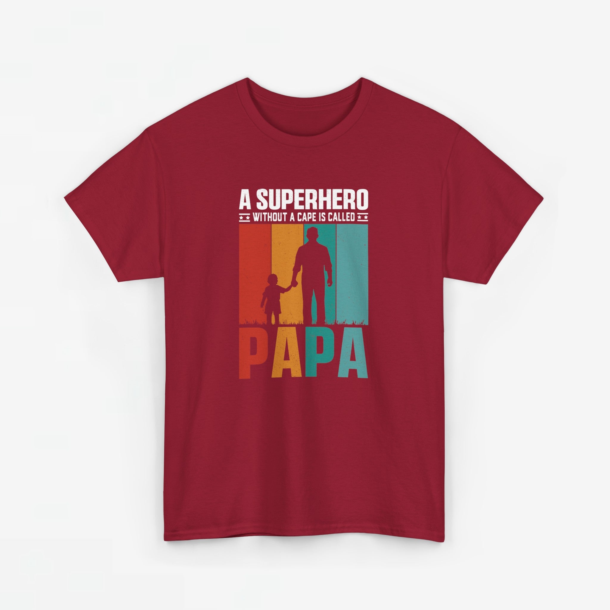Vaderdag Papa Cadeau - T-shirt - A Superhero without a cape is called PAPA - Oversized #24