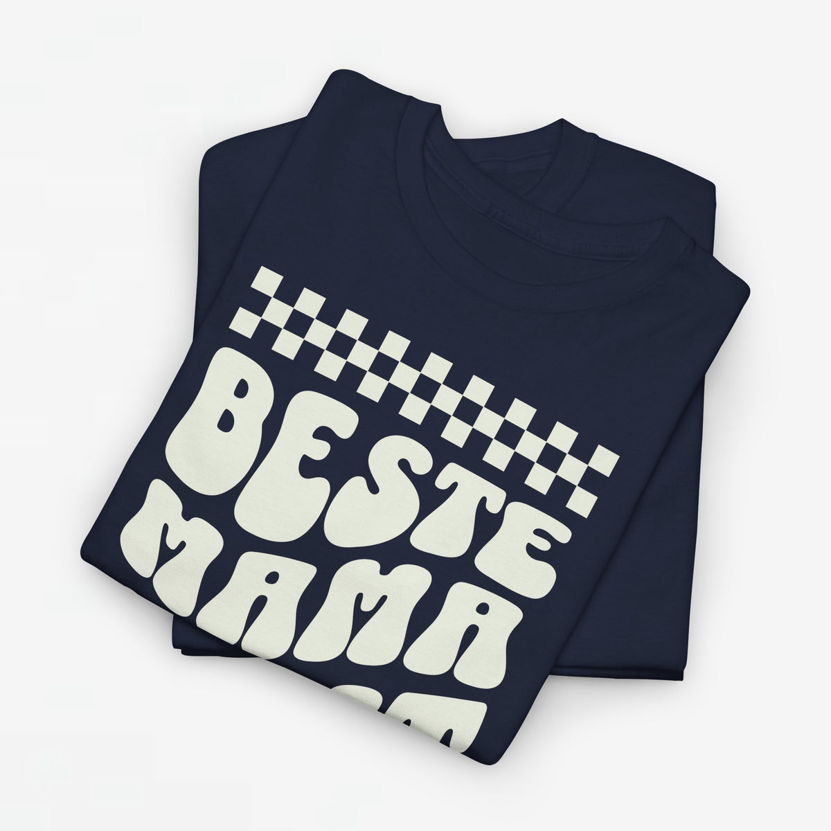 Oversized T-shirt in navyblauw met witte retro-opdruk op de borst