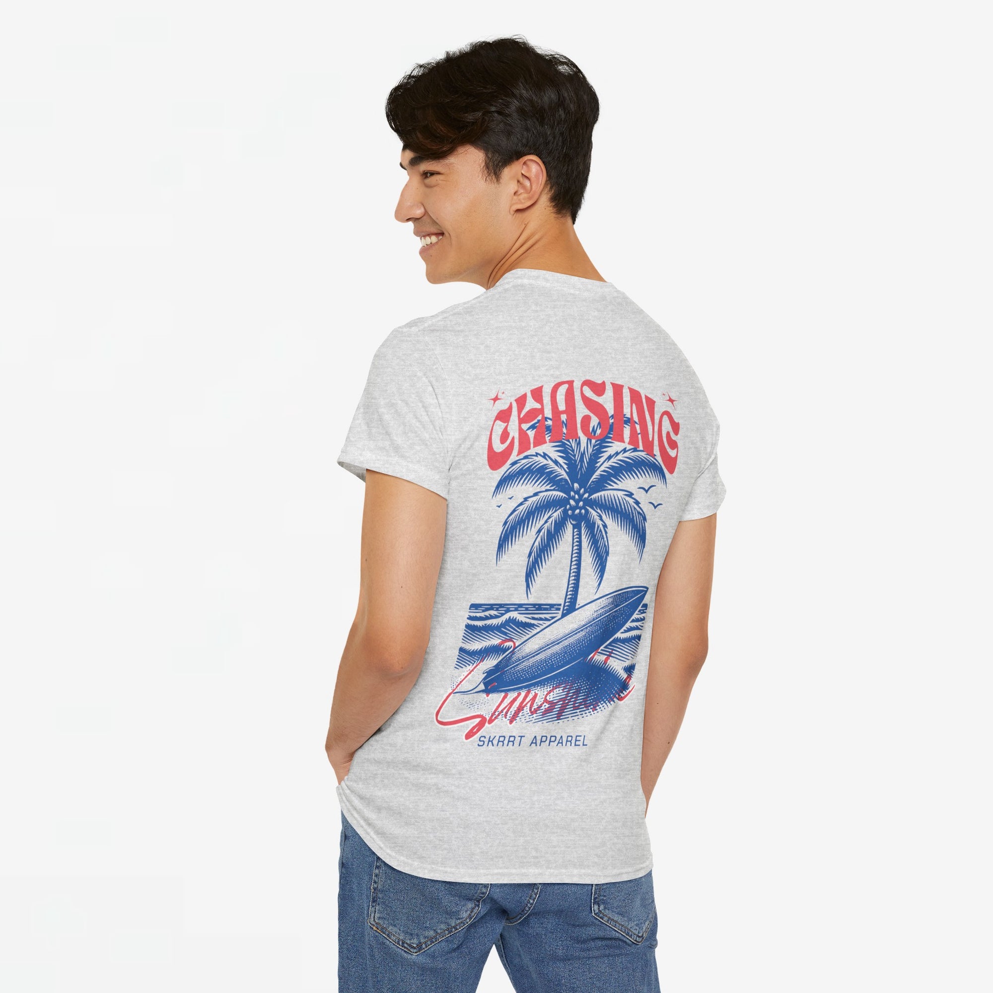 Zomer T-shirt voor Heren - Skrrtshirt Zomervakantie Oversized Tee #6 - Chasing Sunshine