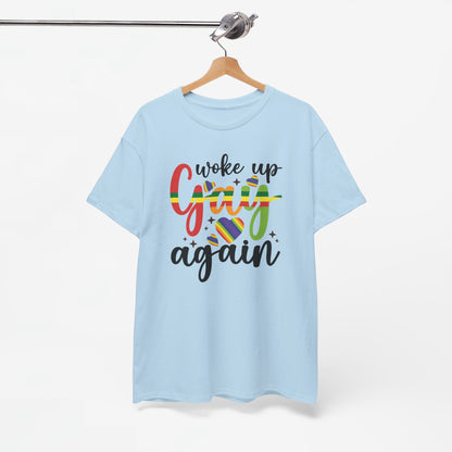 Gay Pride T-shirt - Woke Up Gay Again - Oversized #6