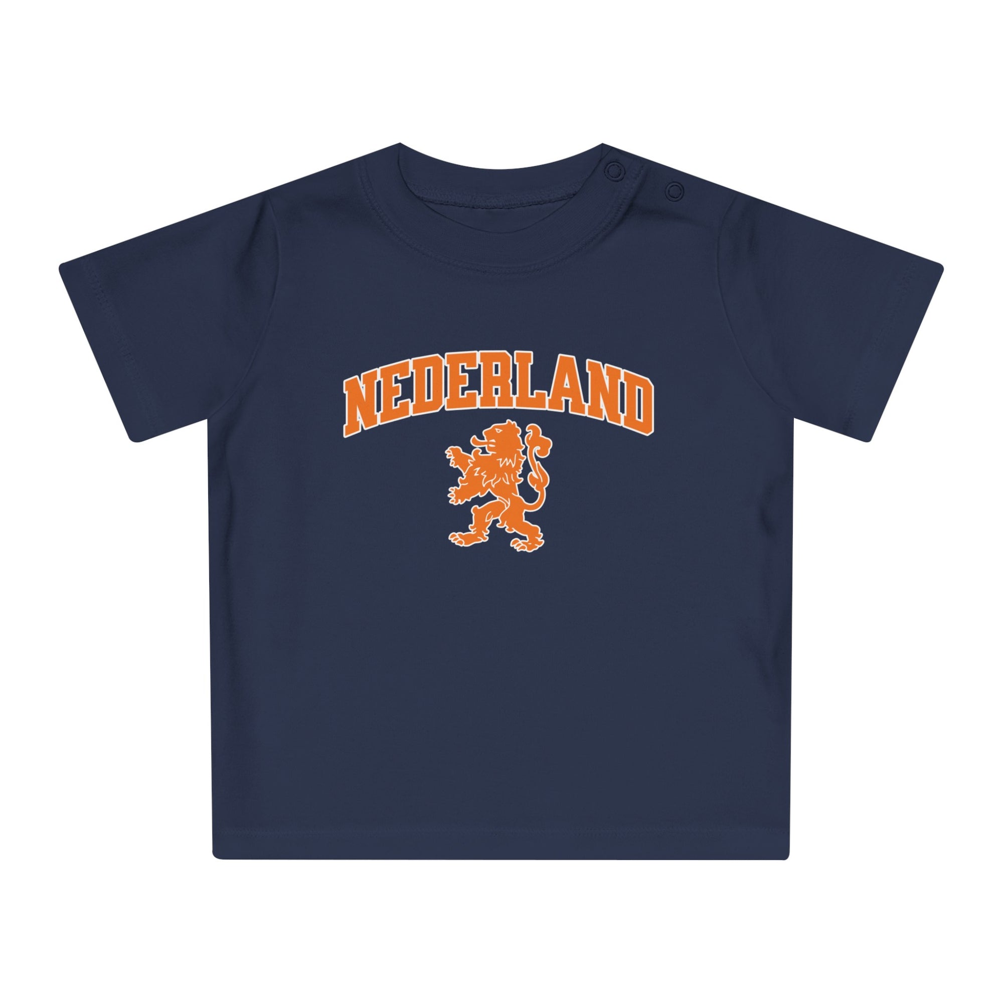 Baby T-shirt voor EK, WK en Koningsdag - NEDERLAND met Leeuw