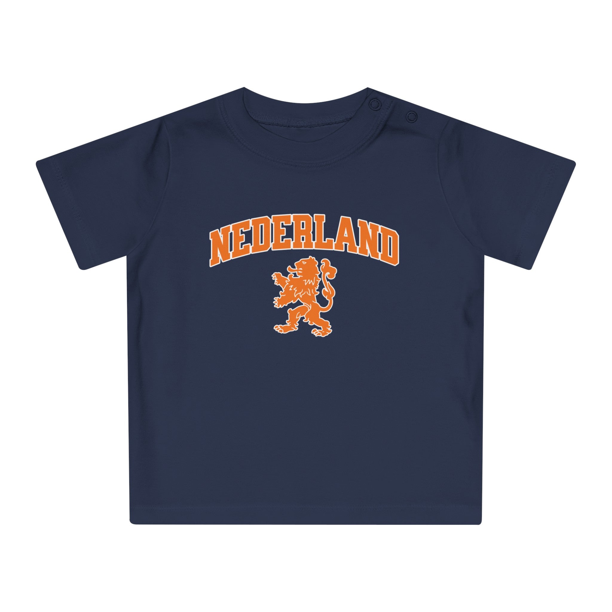 Baby T-shirt voor EK, WK en Koningsdag - NEDERLAND met Leeuw