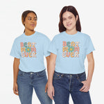 Roze oversized T-shirt met ronde hals en kleurrijke tekstprint “BEST MOM EVER”