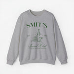 Grijze sweatshirt met print “SMIT’S Social Club” en fles/glas
