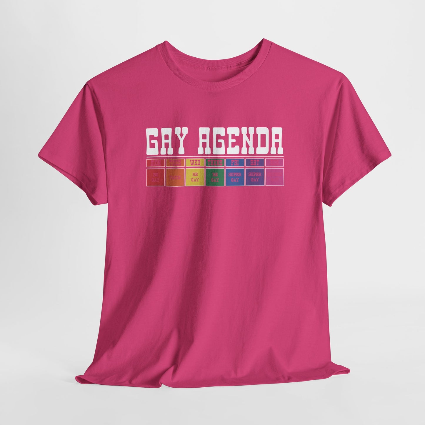 Gay Pride T-shirt - Gay Agenda (witte tekst) - Oversized #17