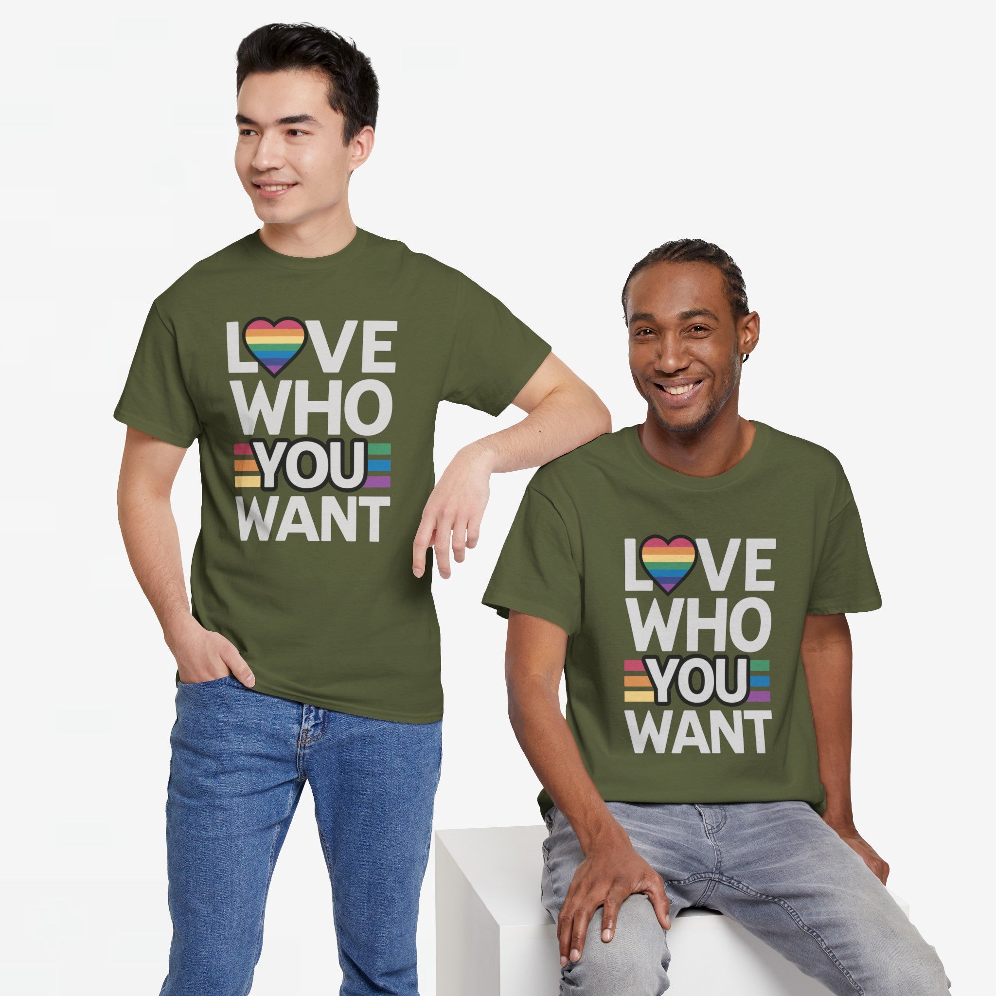 Gay Pride T-shirt - Love Who You Want - Oversized #52