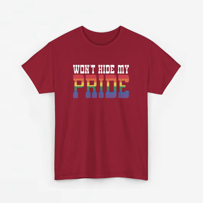 Gay Pride T-shirt - Won't Hide My Pride (witte tekst) - Oversized #26