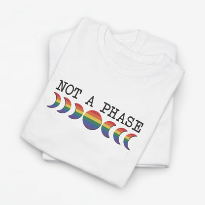 Gay Pride T-shirt - Not a phase (zwarte tekst) - Oversized #3