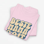 Lichtroze oversized T-shirt met grote gele 'Beste Mama Ooit' print