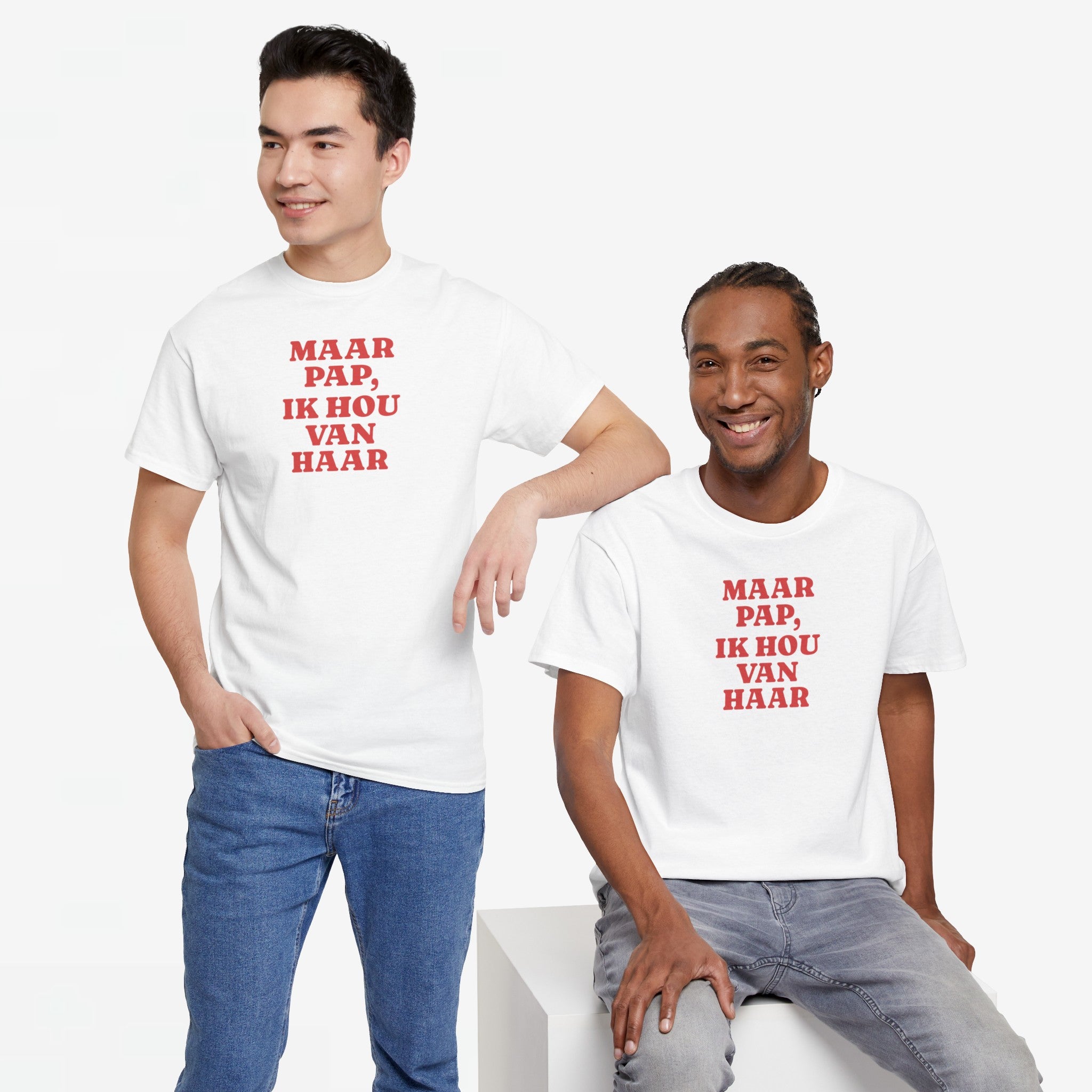 Gay Pride T-shirt -  Maar Pap, Ik Hou Van Haar - Oversized Tee