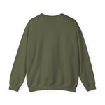 Legergroene sweatshirt met ronde hals en lange mouwen, ribboorden aan zoom en manchetten